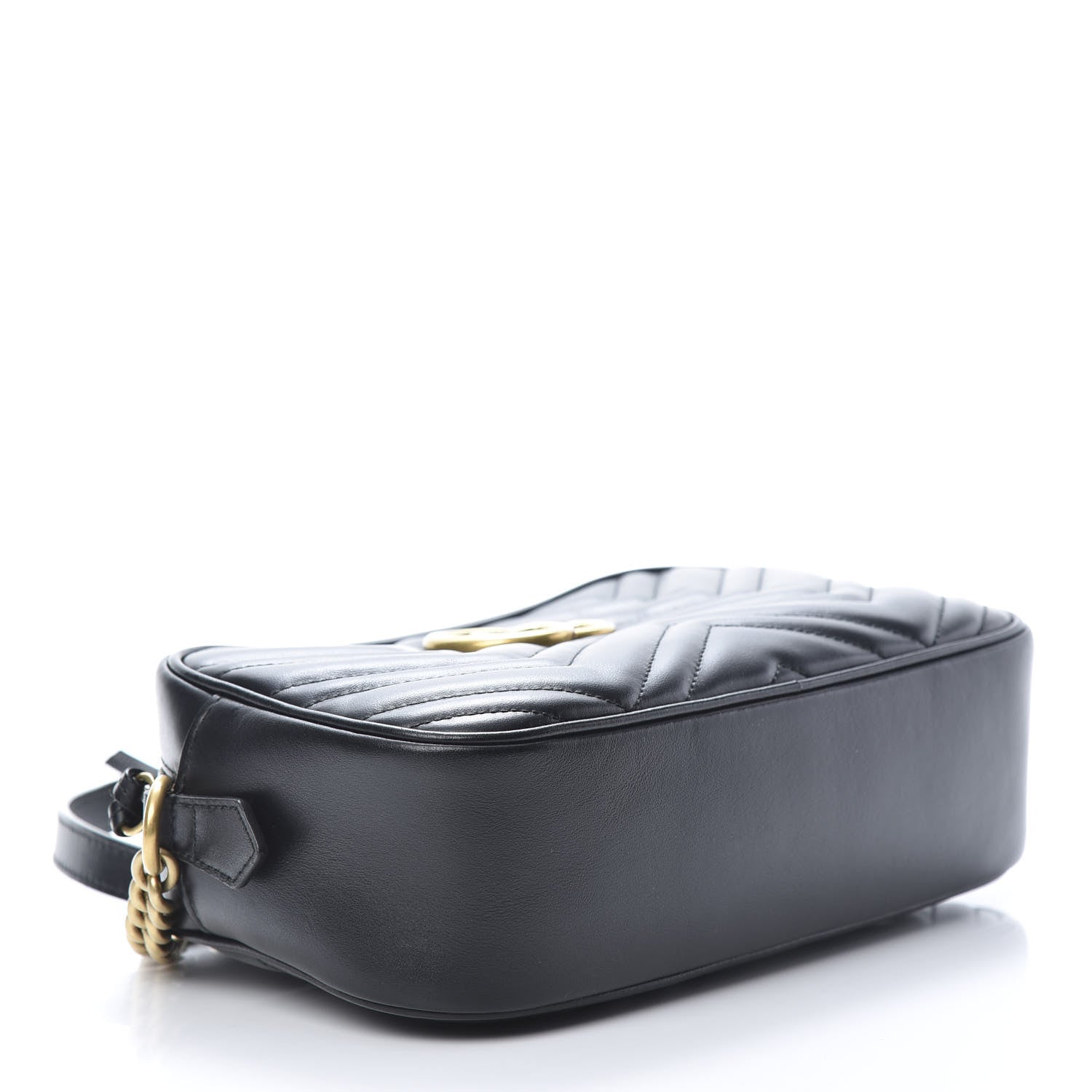 Gucci Calfskin Matelasse Small GG Marmont Chain Shoulder Bag Black 4 of 12