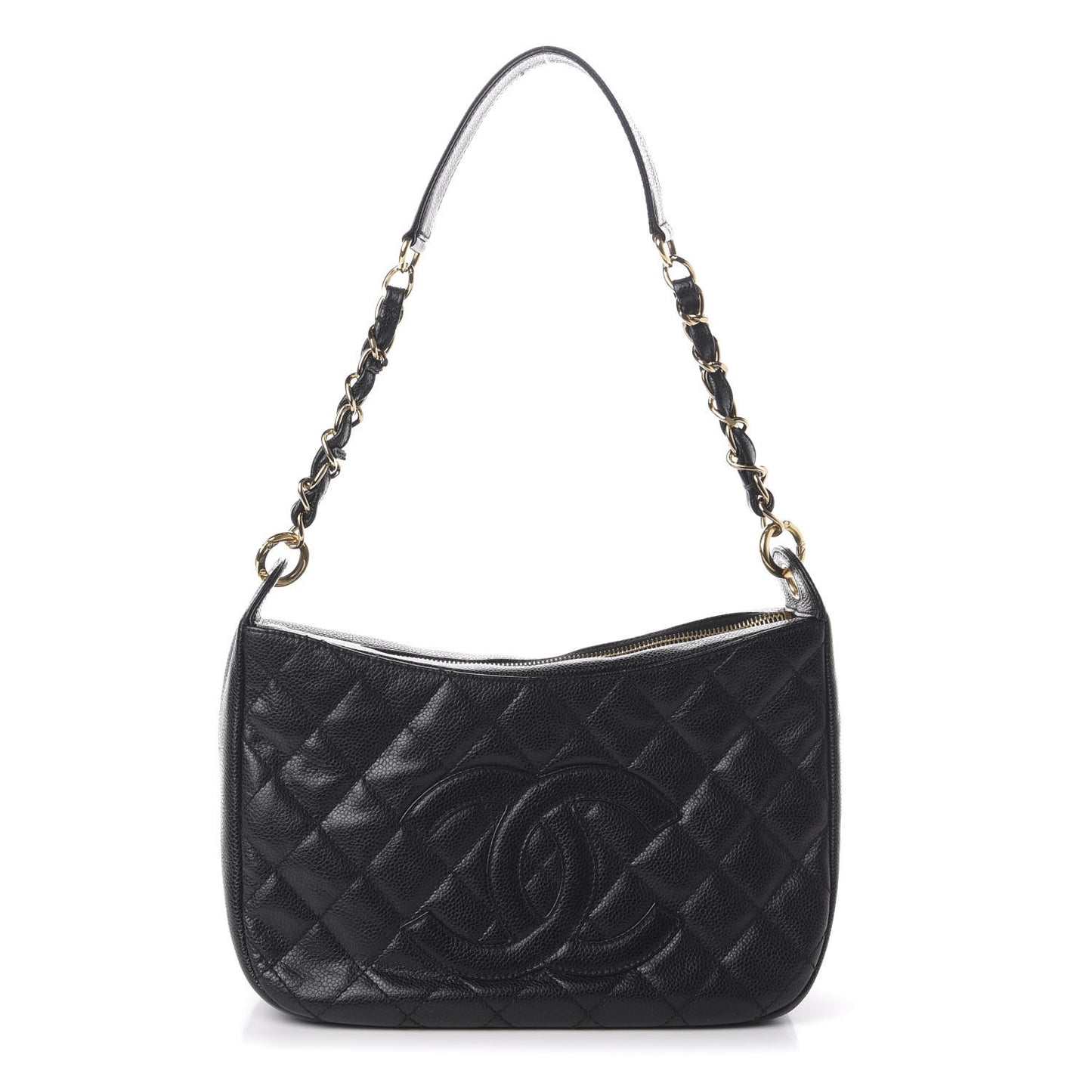 Caviar Quilted Timeless CC Shoulder Bag Black