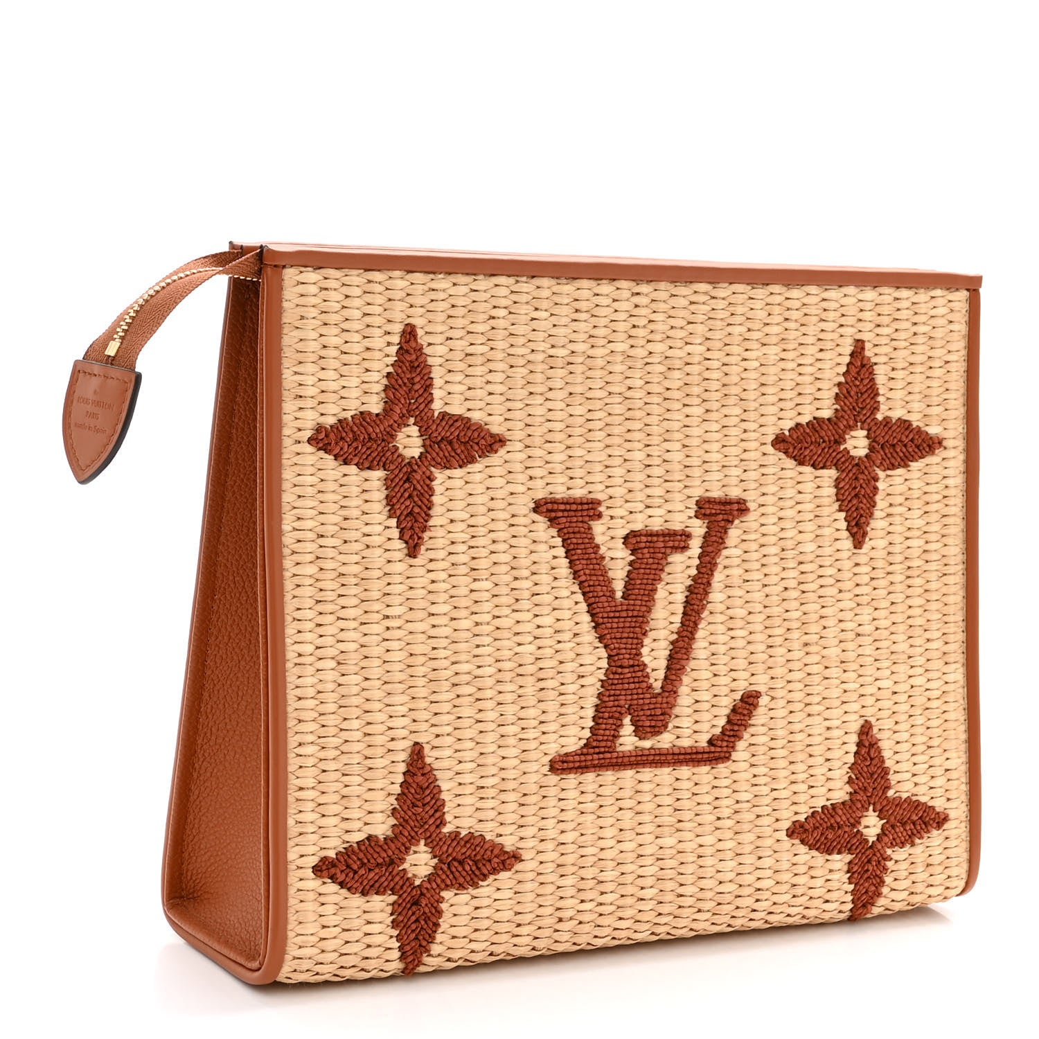 Louis Vuitton Raffia Monogram Giant Toiletry Pouch 26 Tan 3 of 10