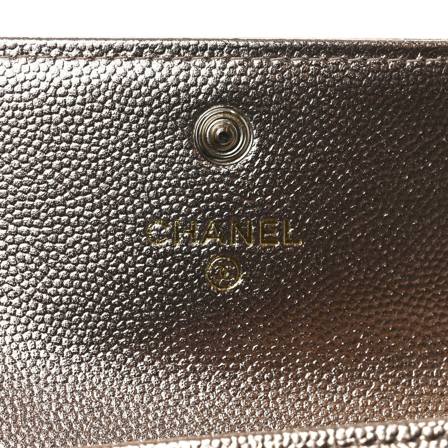 Chanel Metallic Caviar Quilted CC Flap Card Holder Copper 6 of 8