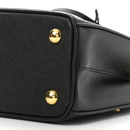 Prada Saffiano Lux Mini Galleria Double Zip Tote Black 9 of 10