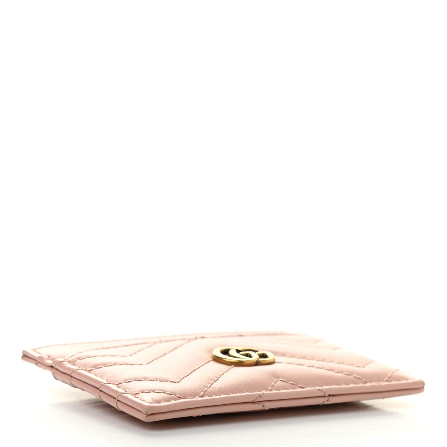 Calfskin Matelasse GG Marmont Card Holder Perfect Pink