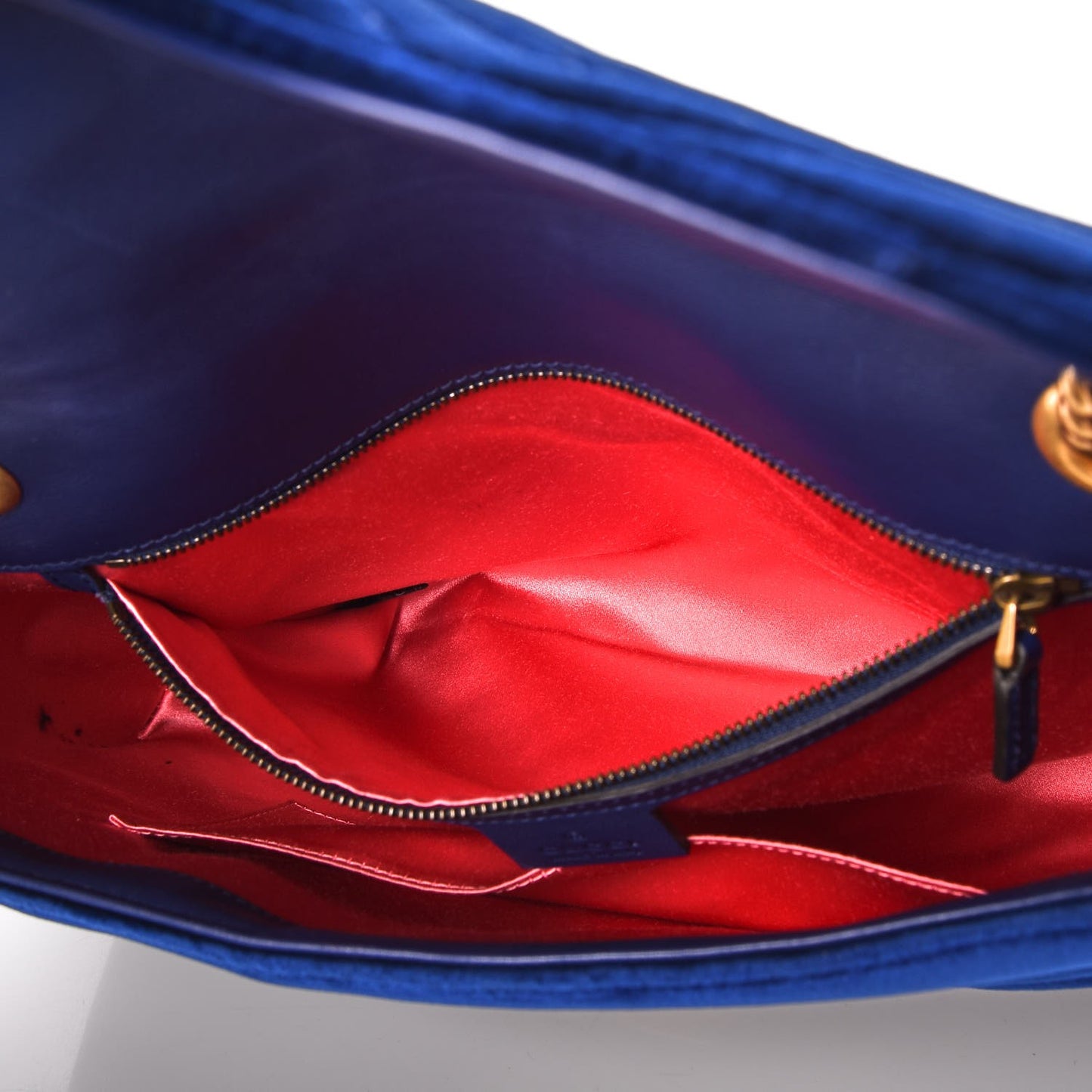 Velvet Matelasse Medium GG Marmont Shoulder Bag Cobalt Blue