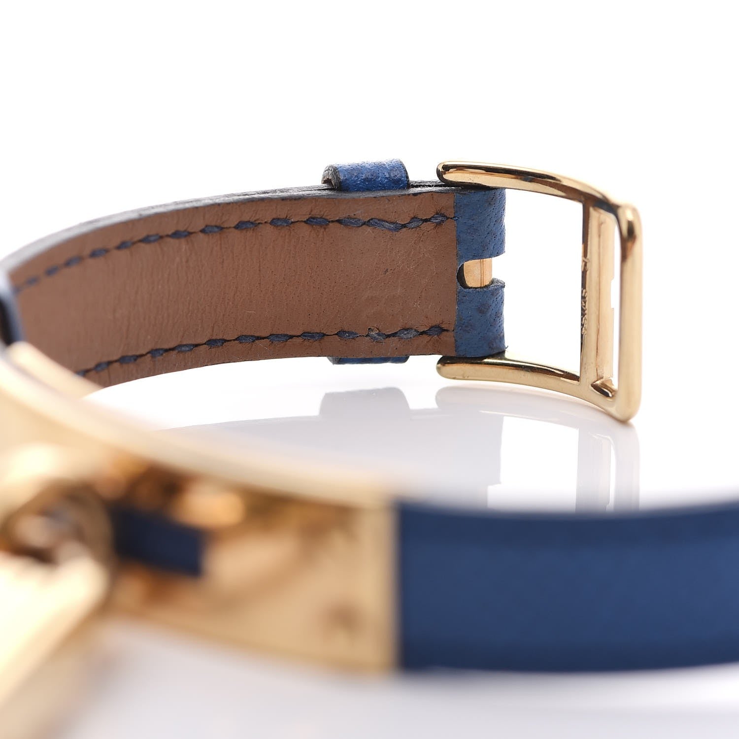 Hermes Stainless Steel Courchevel 20mm Kelly Cadena Quartz Watch Bleu France 6 of 8