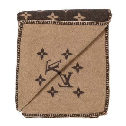 Louis Vuitton Wool Cashmere Neo Monogram Blanket Marron 2 of 3