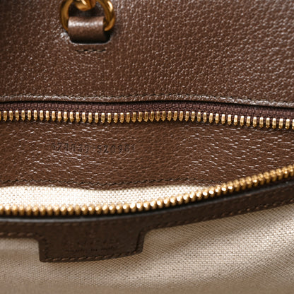 Gucci Monogram Jumbo GG Textured Dollar Calfskin Web Tote Bag Camel Ebony New Acero 7 of 10