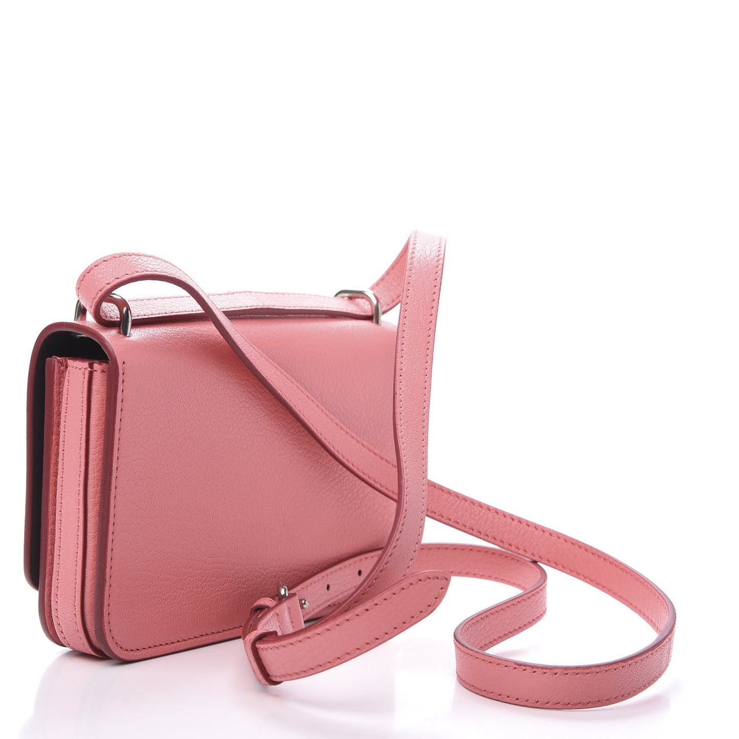 Goatskin Mini D-Ring Bag Bright Coral Pink