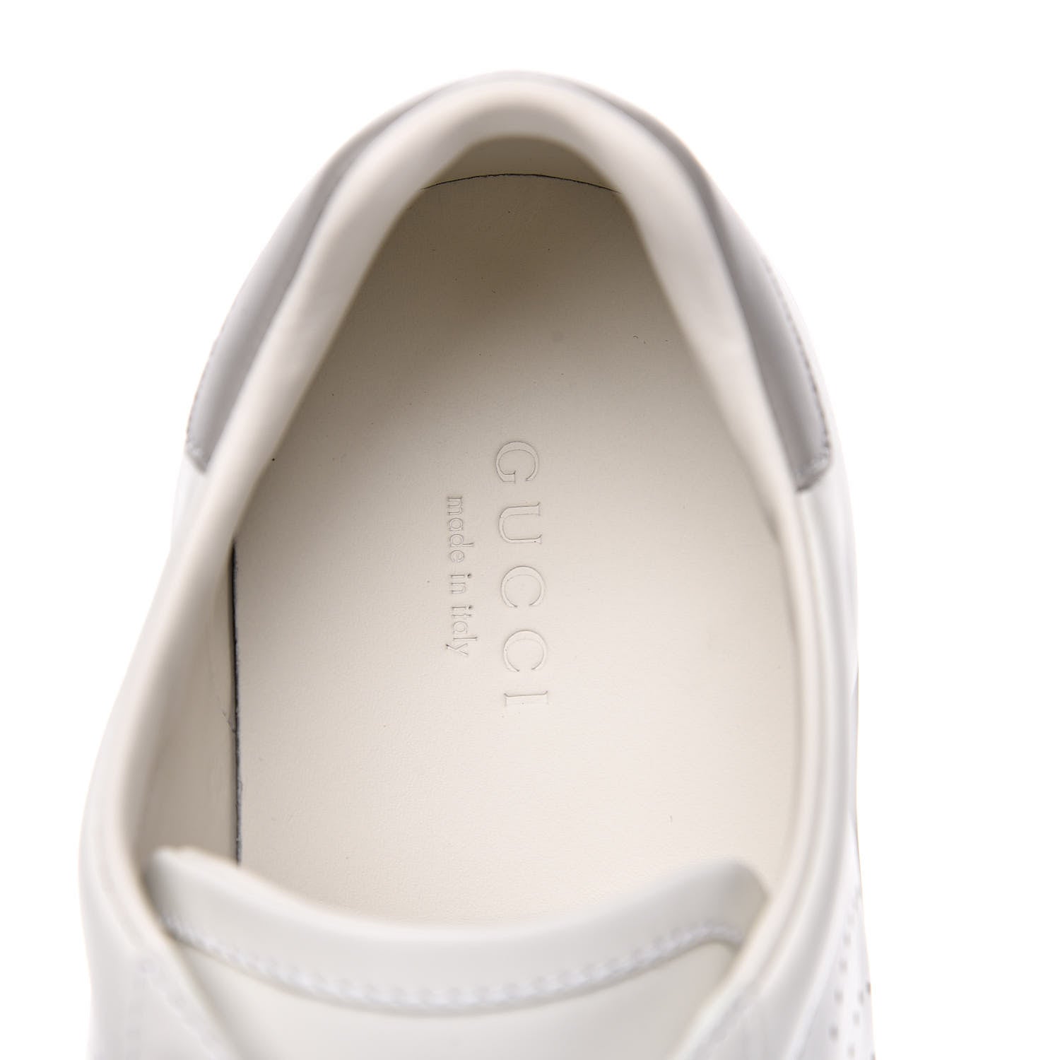 Gucci Calfskin Interlocking G Perforated Womens Ace Sneakers 36.5 White Grey Sky 7 of 9