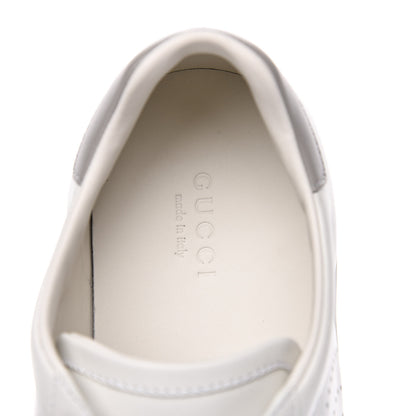 Gucci Calfskin Interlocking G Perforated Womens Ace Sneakers 36.5 White Grey Sky 7 of 9