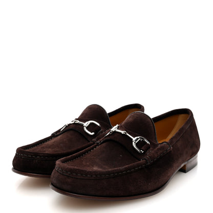 Gucci Suede Mens Horsebit Moccasin Loafers 8 Brown 3 of 9