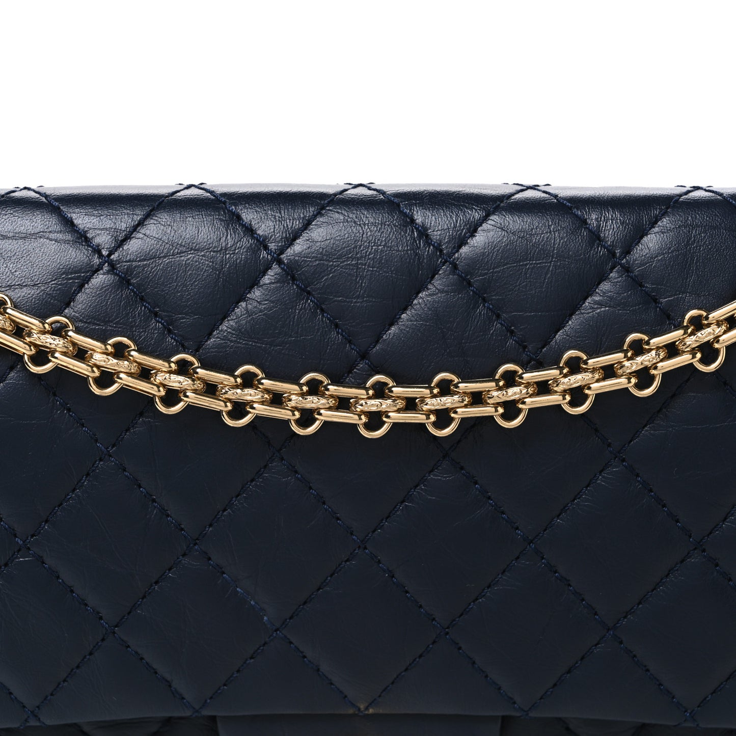 Aged Calfskin Quilted 2.55 Reissue 225 Flap Navy