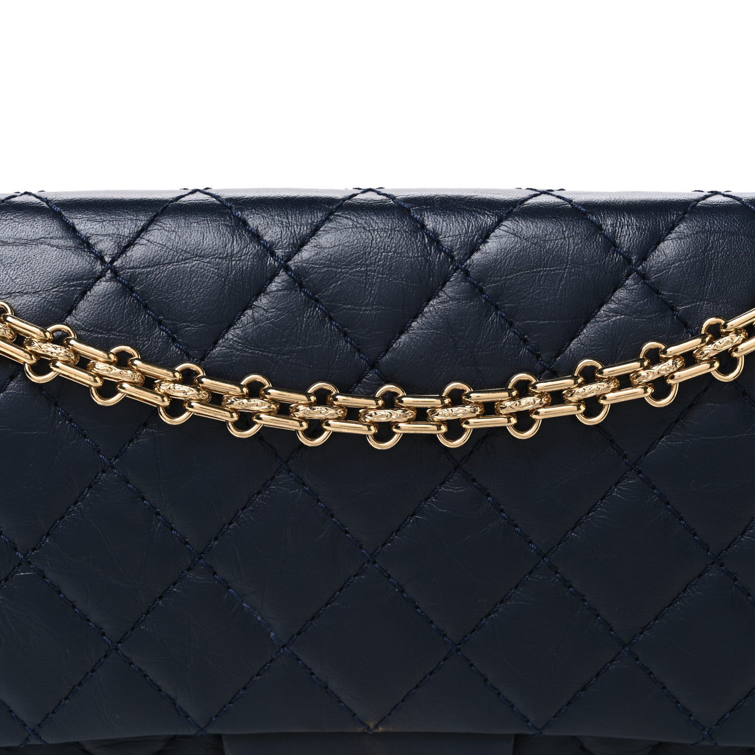Chanel Aged Calfskin Quilted 2.55 Reissue 225 Flap Navy 7 of 10