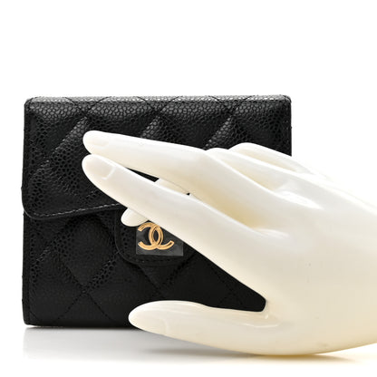 Chanel Caviar Quilted Compact Flap Wallet Black 2 of 9