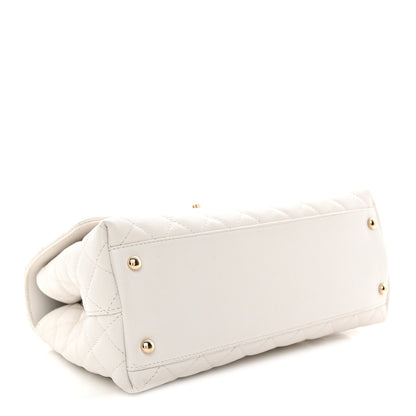 Chanel Caviar Quilted Small Coco Handle Flap White 4 of 11