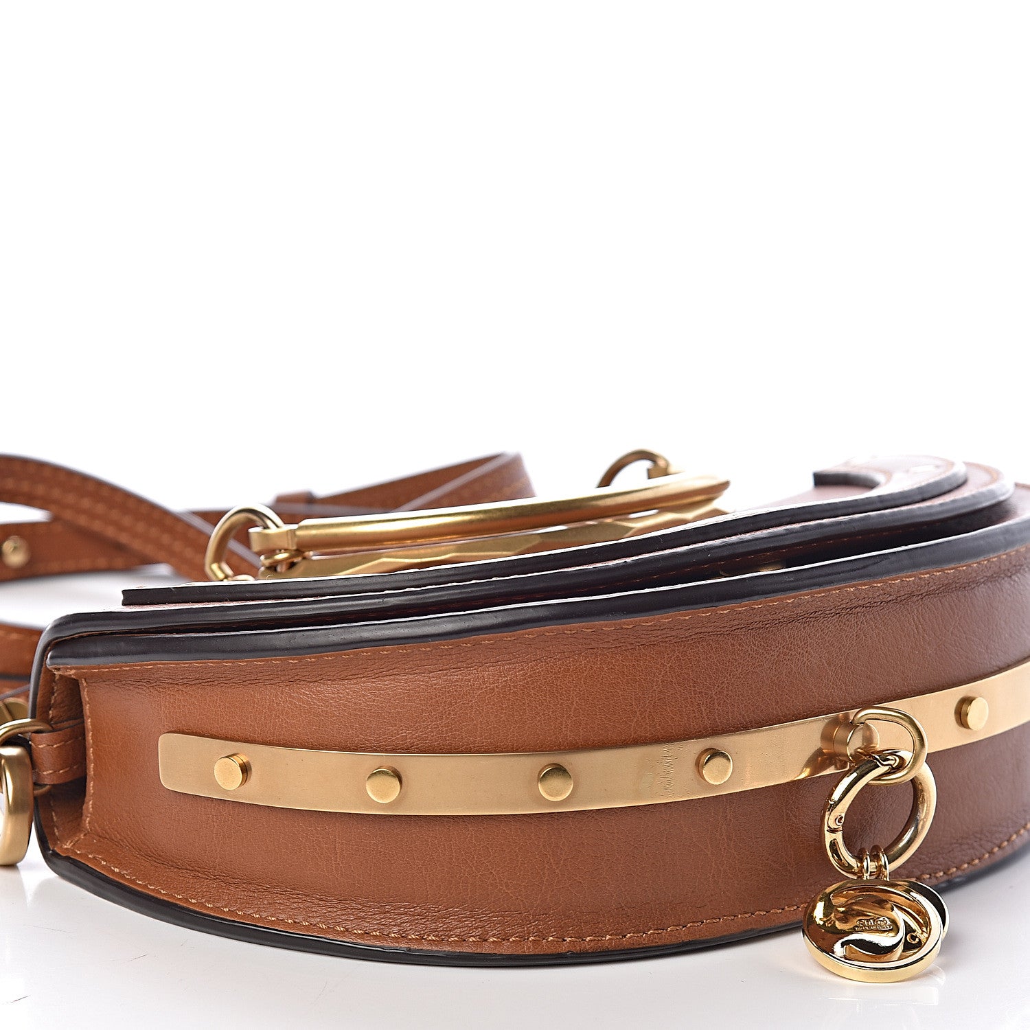 Chloe Calfskin Small Nile Bracelet Minaudiere Bag Caramel 7 of 8