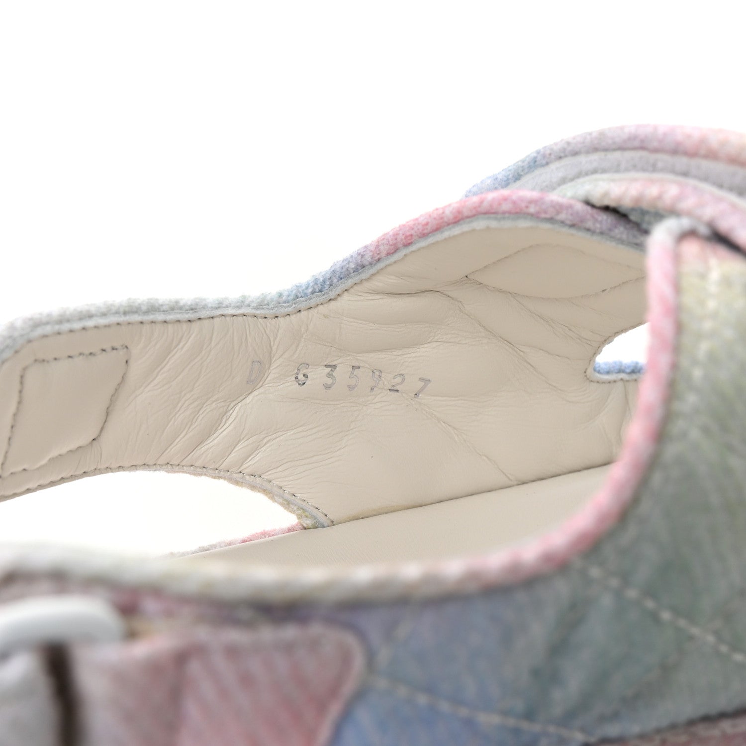 Chanel Printed Fabric Quilted Dad Sandals 41 Green Pink Blue 9 of 10