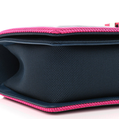 Chanel Canvas Quilted Medium Fluo Boy Flap Dark Navy Fuchsia Grey 9 of 12
