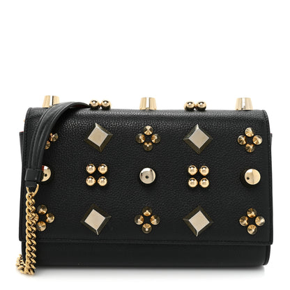 Christian Louboutin Calfskin Spikes Empire Paloma Clutch Black 1 of 14