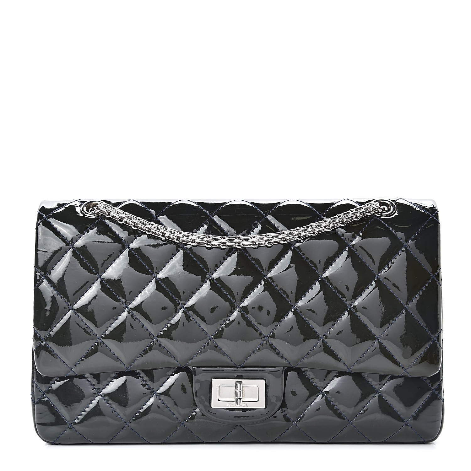 Chanel Patent Quilted 2.55 Reissue 227 Flap Dark Blue 1 of 14