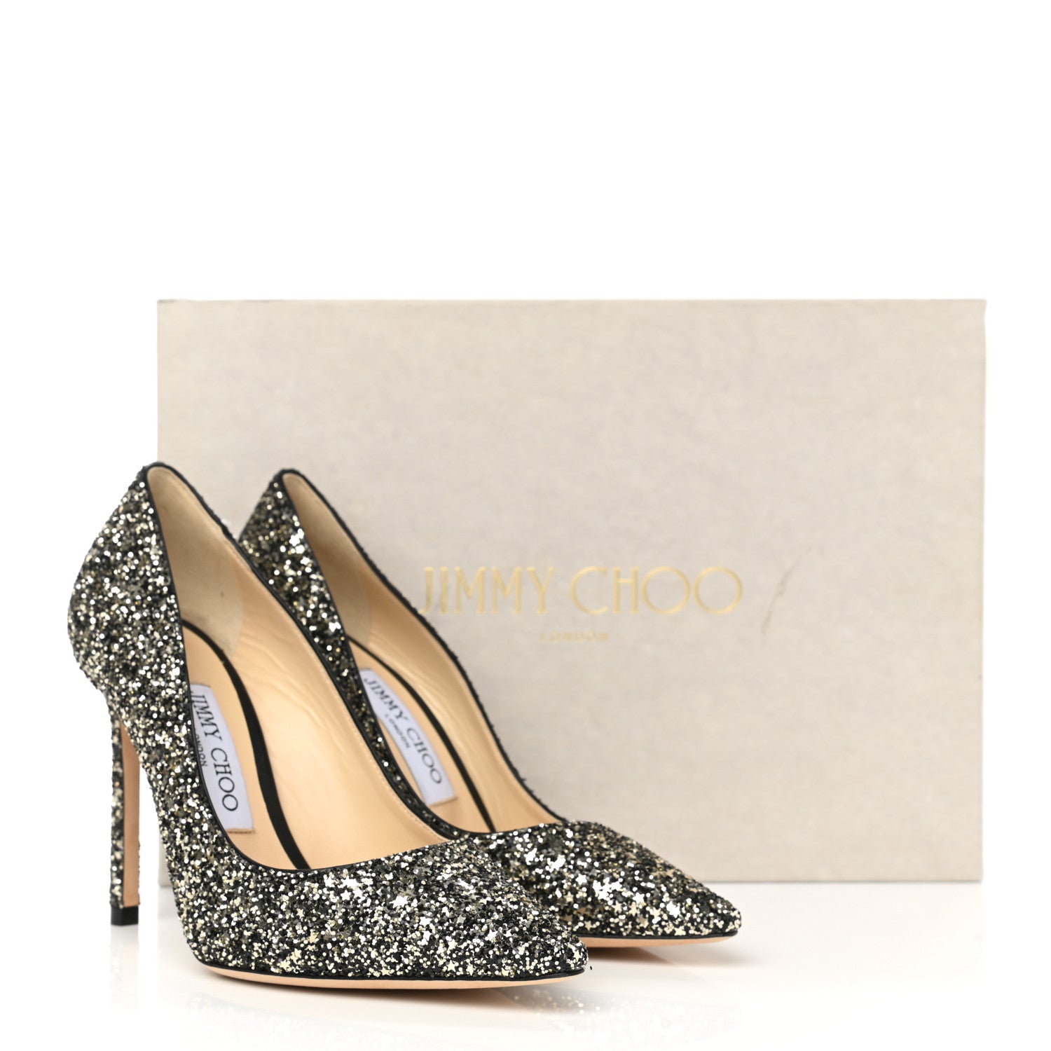 Jimmy Choo Coarse Star Glitter Romy 100 Pumps 35.5 Gold Mix 8 of 8