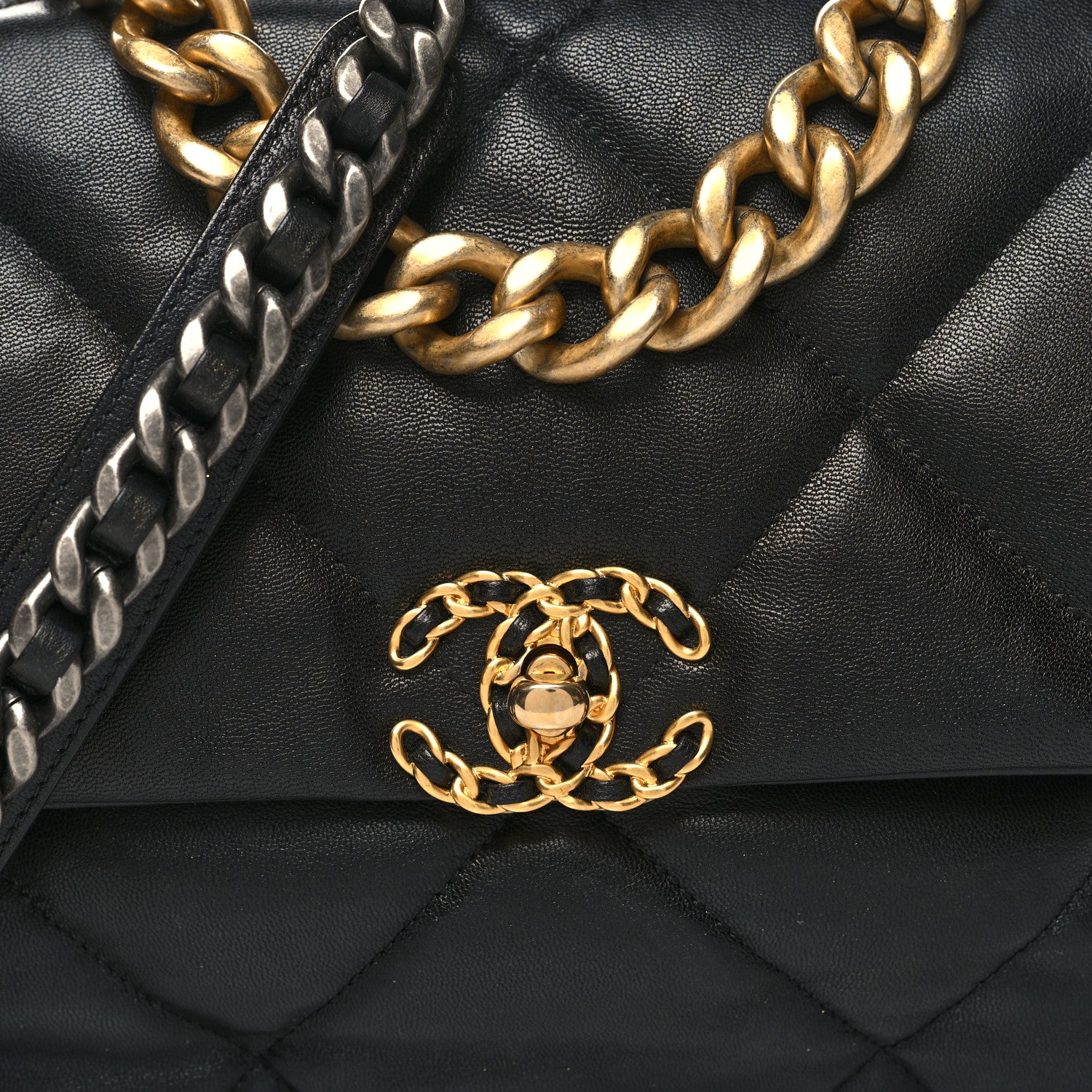 Chanel Lambskin Quilted Large Chanel 19 Flap Black 8 of 11