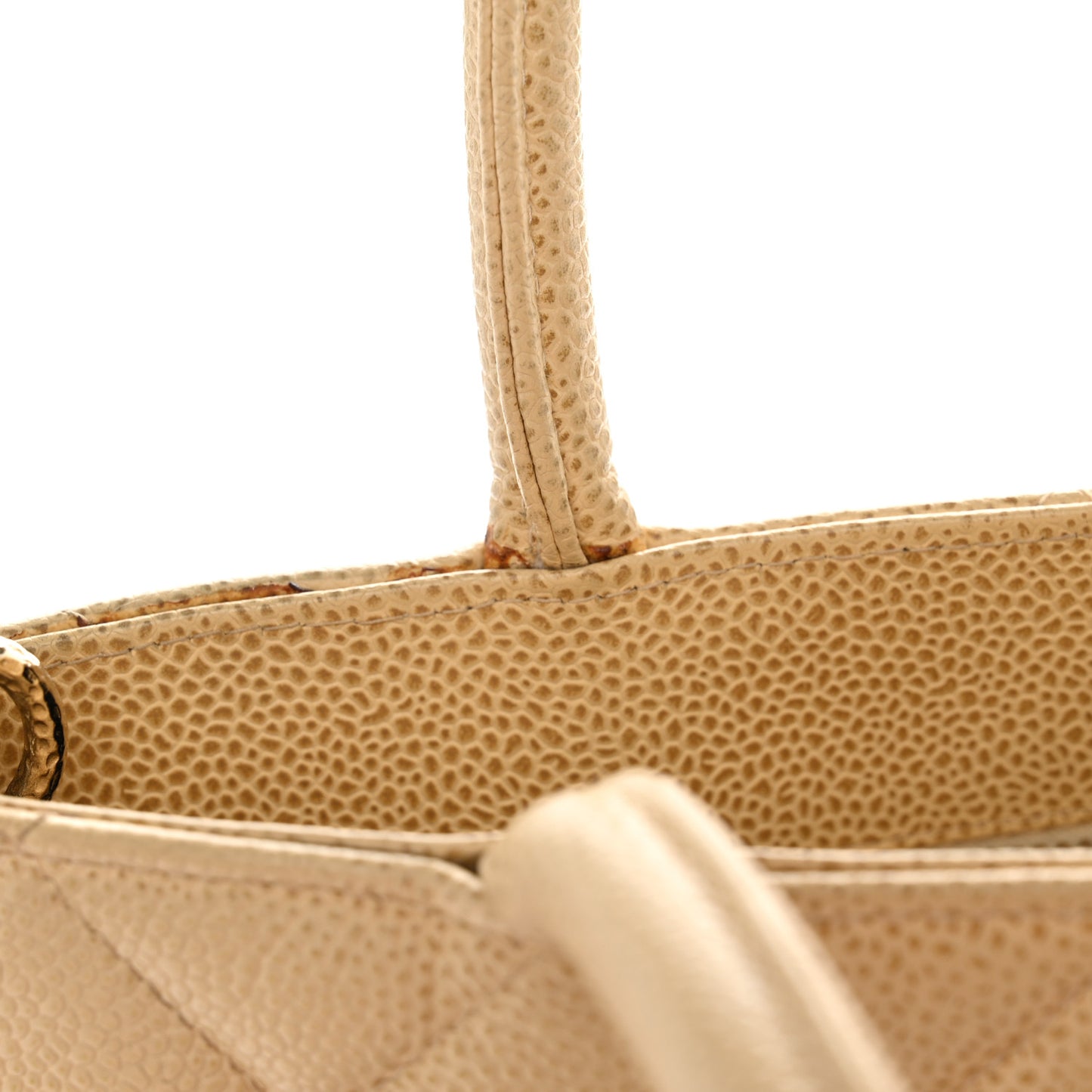 Caviar Quilted Medallion Tote Beige