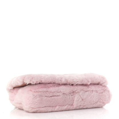Miu Miu Rabbit Fur Crystal Flap Clutch Rosa 4 of 9
