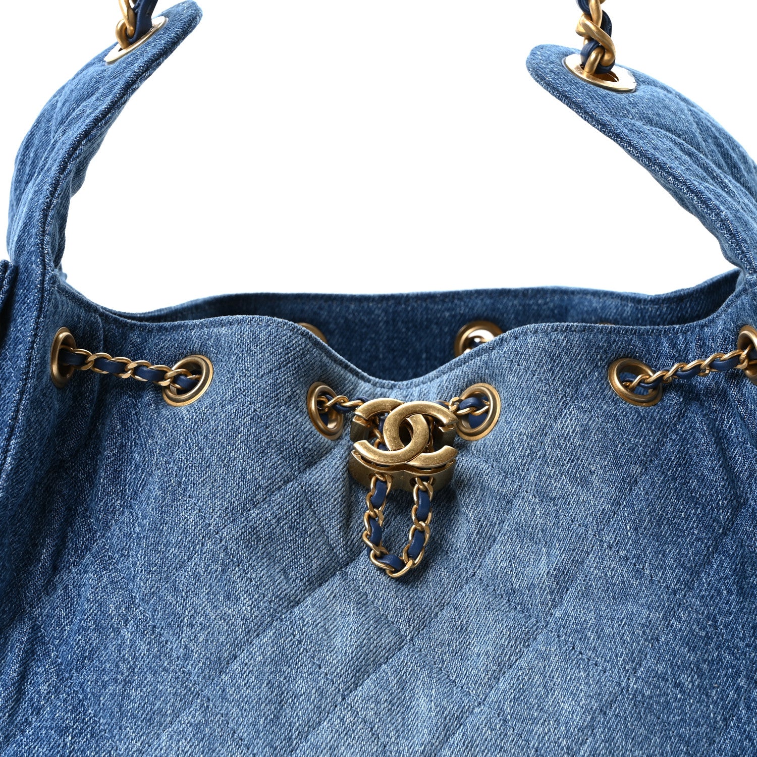 Chanel Washed Denim Quilted Small Chanel 25 Handbag Blue 8 of 11
