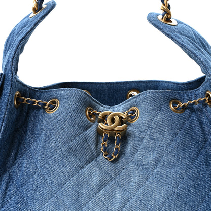 Chanel Washed Denim Quilted Small Chanel 25 Handbag Blue 8 of 11