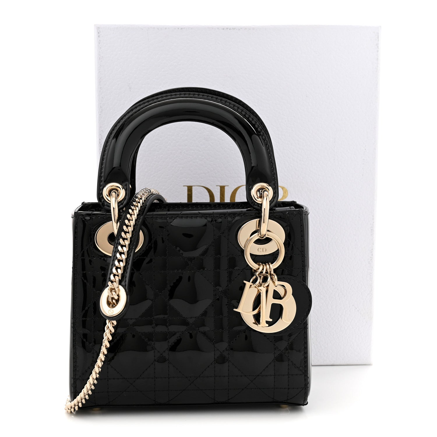 Christian Dior Patent Cannage Mini Lady Dior Black 1886558