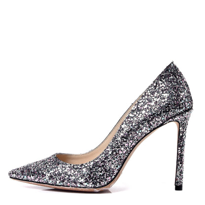 Jimmy Choo Glitter Pointy Toe Romy 100 Pumps 38.5 1 of 6