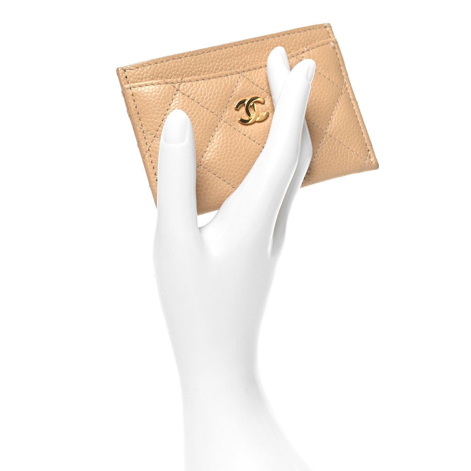 Chanel Caviar Quilted Card Holder Beige 2 of 12