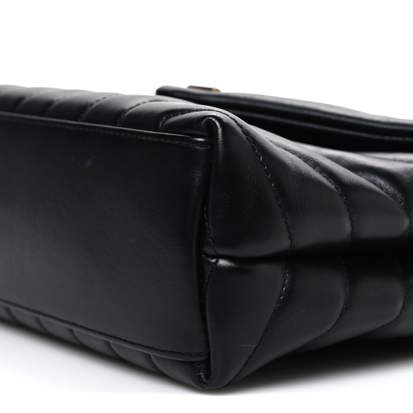 Calfskin Y Quilted Monogram Small Loulou Chain Satchel Black