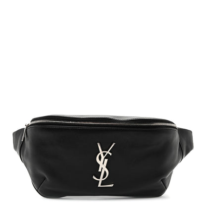 Saint Laurent Lambskin Monogram Belt Bag  Black 1 of 10