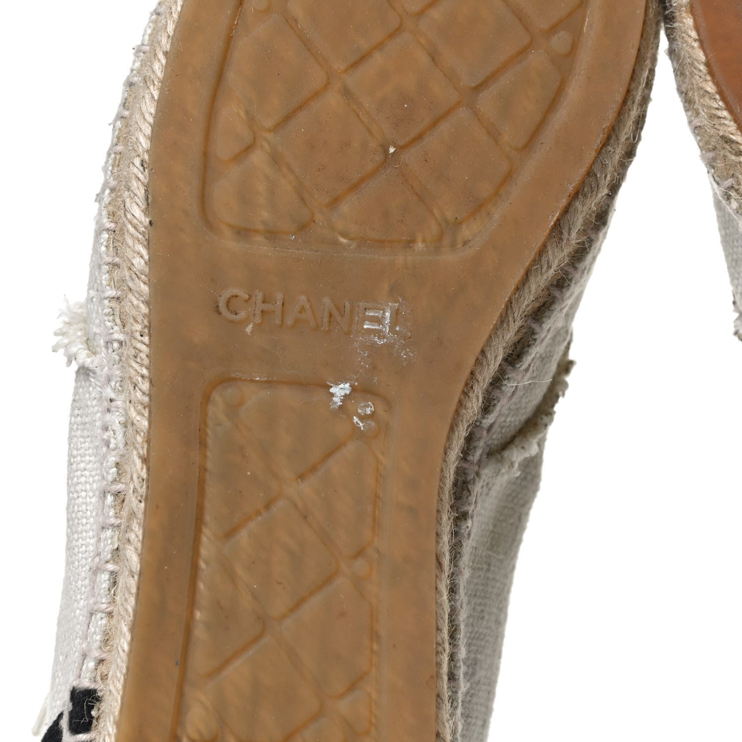 Chanel Fabric Lace Up High Top Espadrilles 40 Beige Black 9 of 13