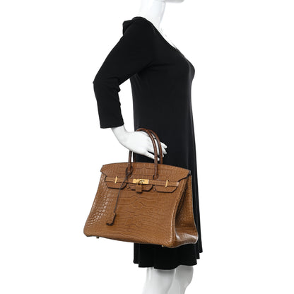 Hermes Matte Alligator Birkin 35 Alezan 2 of 16