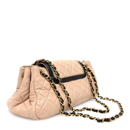 Chanel Lambskin Quilted East West Accordion Flap Beige 3 of 10