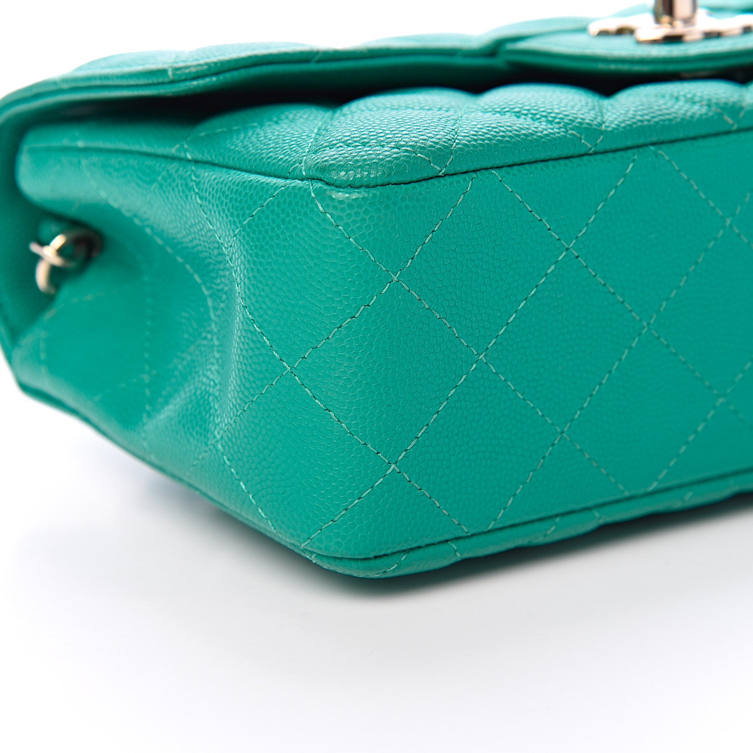 Chanel Caviar Quilted Mini Rectangular Flap Turquoise 8 of 10