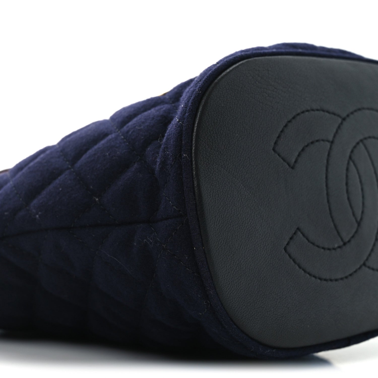 Chanel Wool Lambskin Quilted Paris Hamburg Charms Bucket Bag Dark Navy 9 of 10