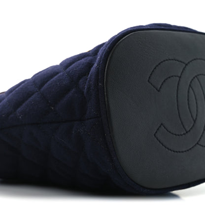 Chanel Wool Lambskin Quilted Paris Hamburg Charms Bucket Bag Dark Navy 9 of 10