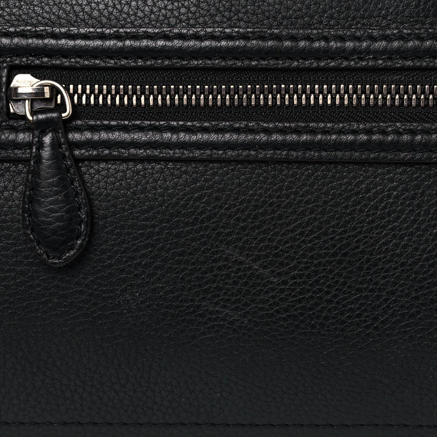 Drummed Calfskin Shoulder Luggage Black