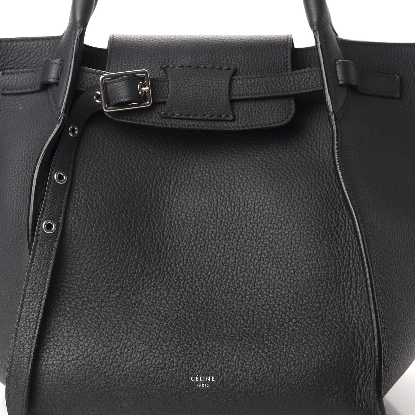 Supple Grained Calfskin Small Big Bag Anthracite