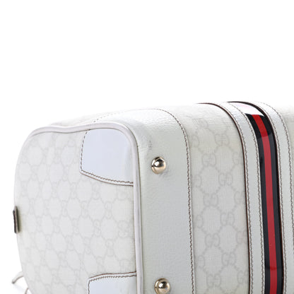 Gucci GG Plus Monogram Web Large Carry On Duffle Bag White 12 of 18