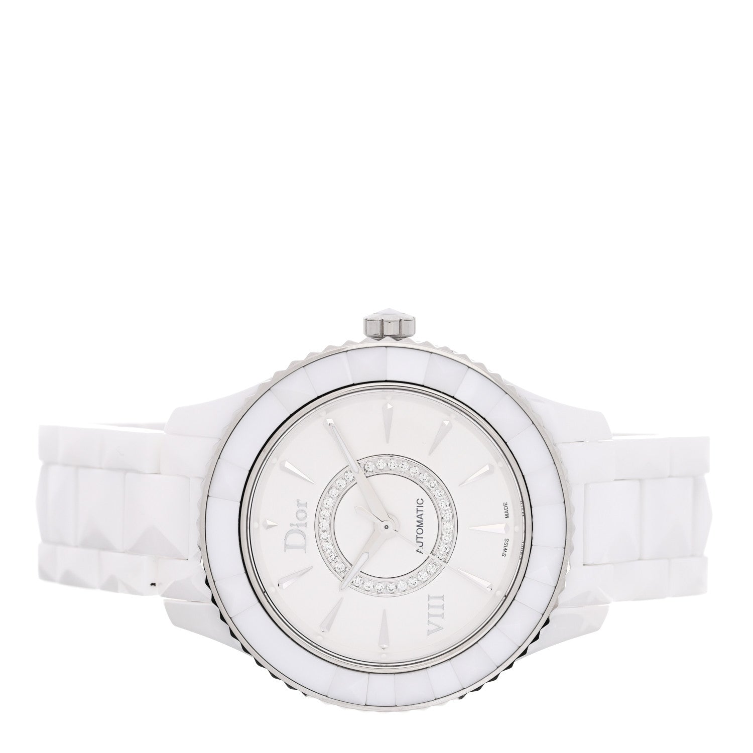 Christian Dior Stainless Steel Ceramic Diamond 38mm Dior VIII