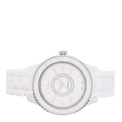 Christian Dior Stainless Steel Ceramic Diamond 38mm Dior VIII Automatic Watch White 2 of 5