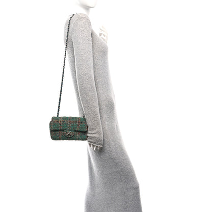Chanel Tweed Quilted Mini Rectangular Flap Green 2 of 10