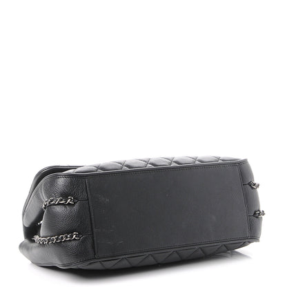 Chanel Calfskin Quilted Large Frame In Chain Flap Black 5 of 12