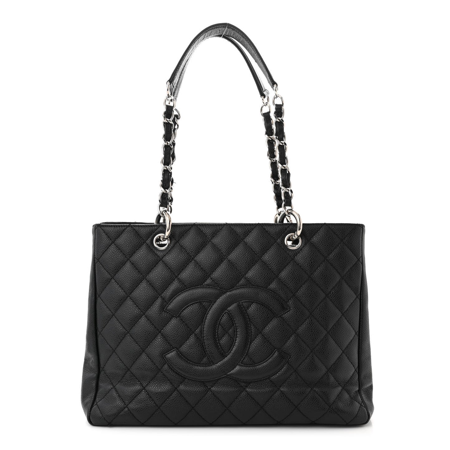 Caviar Quilted Grand Shopping Tote GST Black