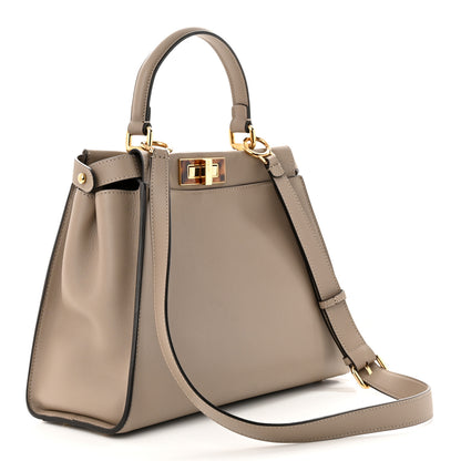 Fendi Vitello Seta Plexiglass Tortoise Medium Peekaboo Iconic Satchel Tortora 3 of 10