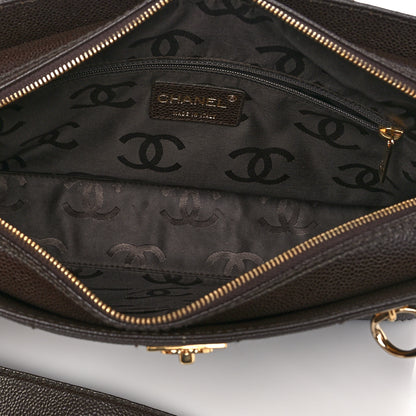 Chanel Caviar Chocolate Bar Quilted Shoulder Bag Dark Brown 4 of 8